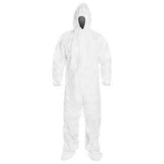 Medium Weight Coverall With Attached Hood, Boots & Elastic Wrists
