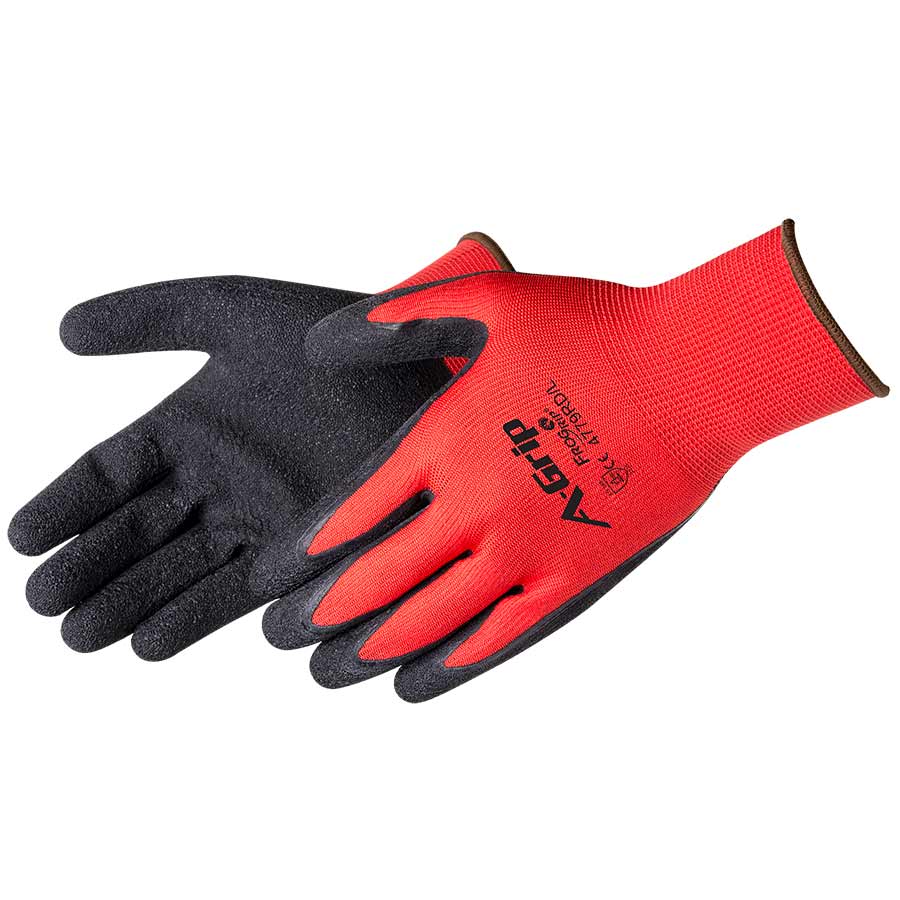 A-Grip® Black Latex Coated Seamless Gloves