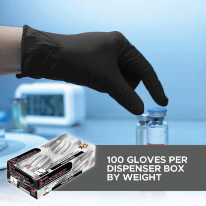 4 Mil Black Nitrile Exam Grade Disposable Gloves - Image 3