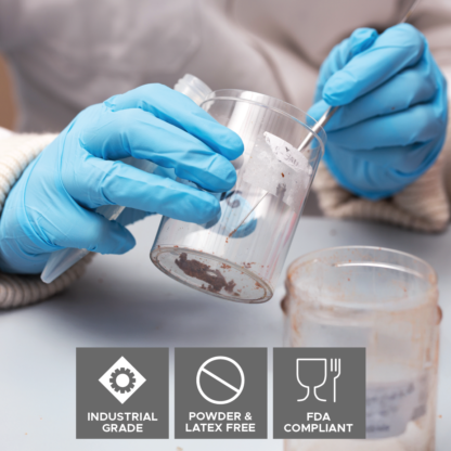 Blue Nitrile Disposable Gloves - Image 3