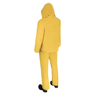 2 Layers PVC/Polyester 3-Piece Yellow Rainsuit - Image 2