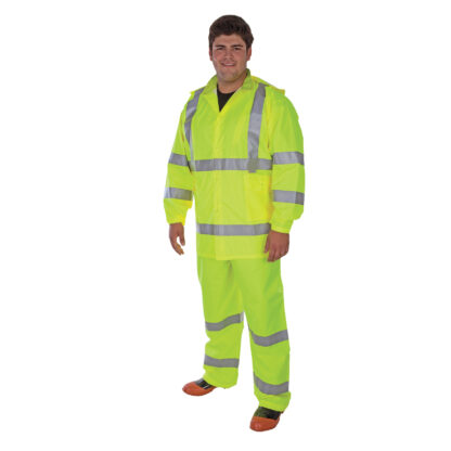 Class 3 3-Piece Hi-Vis Green Rainsuit - Image 4
