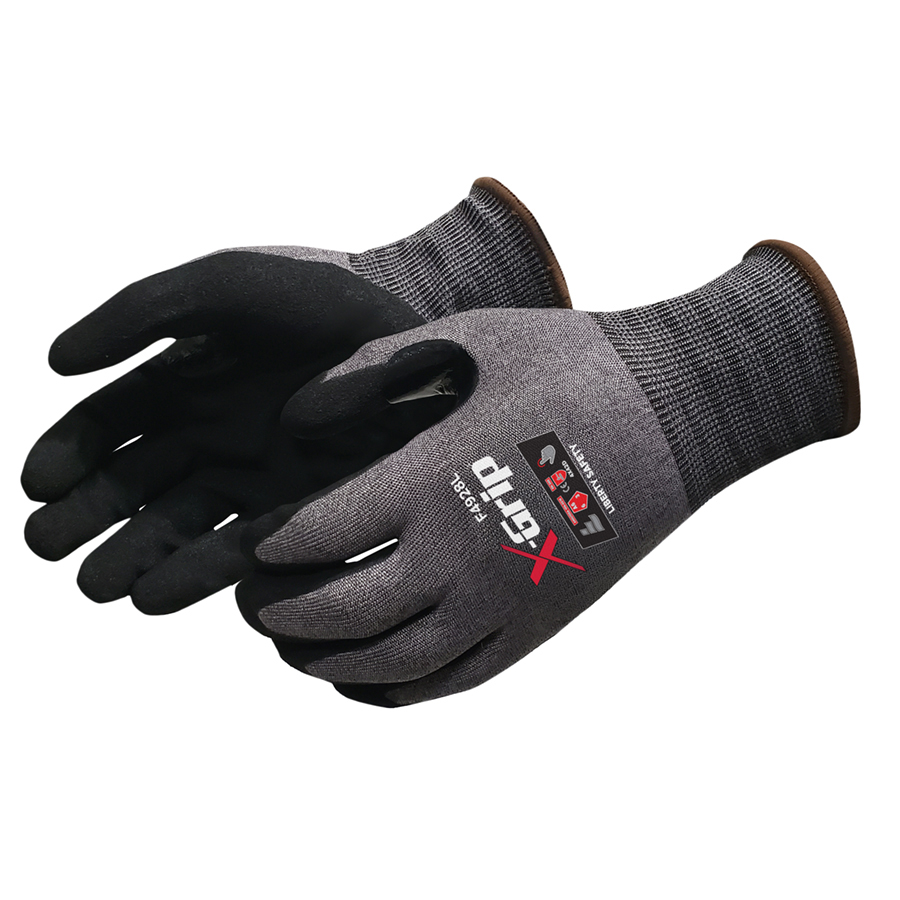 ANSI A6 Black Sandy Nitrile Cut Resistant Gloves - Liberty Safety