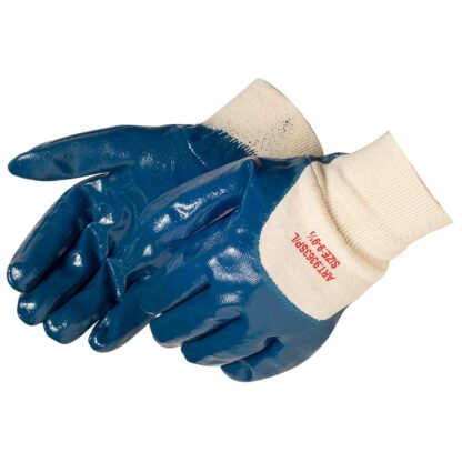 Smooth Finish Blue Nitrile with Knit Wrist