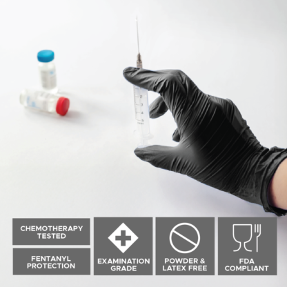 6 Mil Black Nitrile Exam Grade Disposable Gloves - Image 4