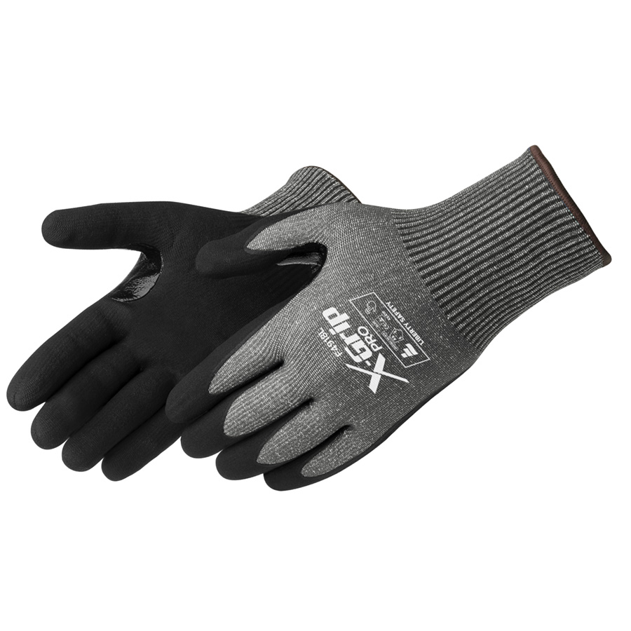 ANSI A9 Black Sandy Foam Nitrile Cut Resistant Gloves
