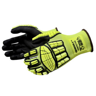ANSI A6 Black Sandy Nitrile Impact Gloves